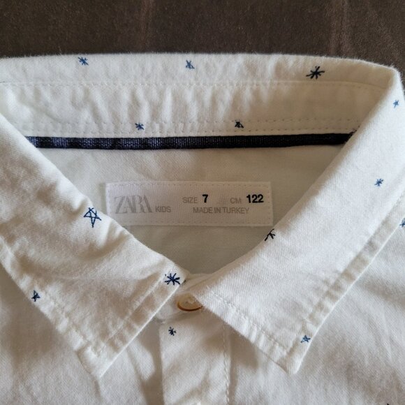 NWT ZARA BOYS PRINTED TWILL SHIRT SIZE 7 - Picture 4 of 6